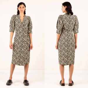 NWT Ganni Floral Printed Crepe Wrap Midi Dress 🖤